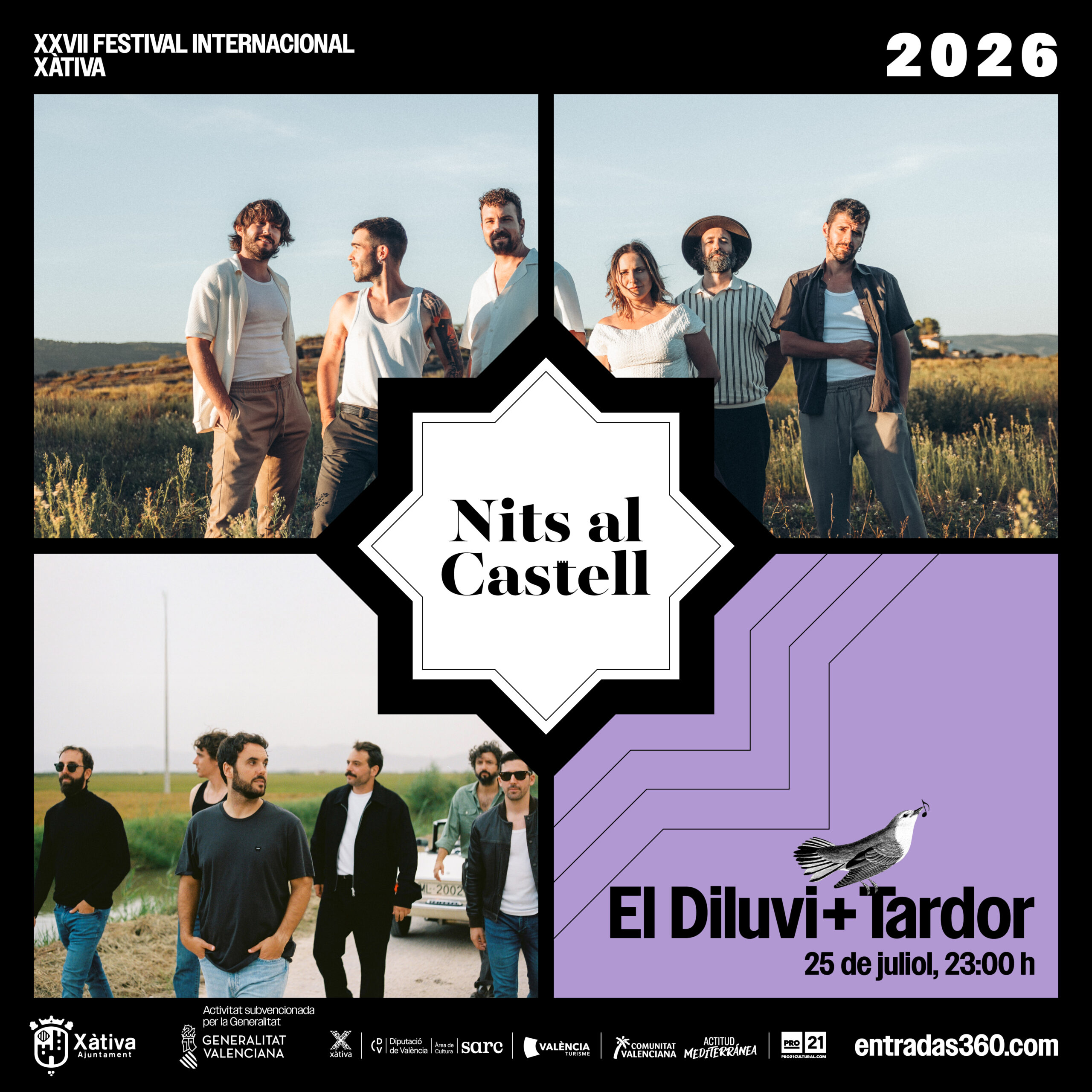 NITS AL CASTELL 2026: Carlos Núñez, Rafa Sánchez, Sidonie, el Diluvi + Tardor